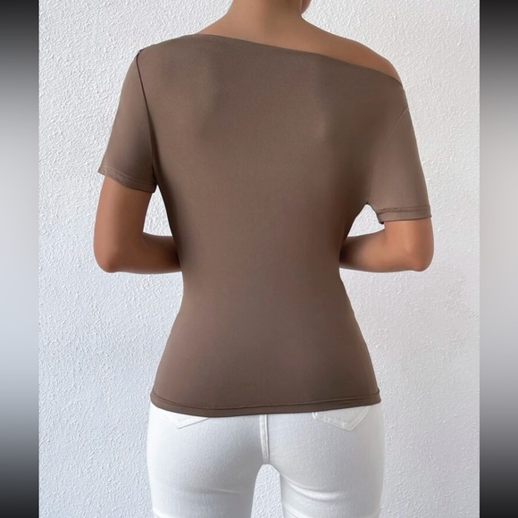 Boho black off shoulder ruched top - Picture 9 of 12